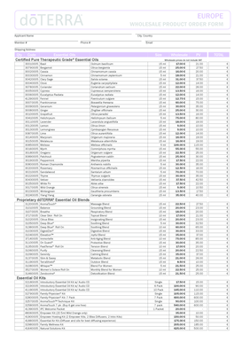 Wholesale Product Order Form