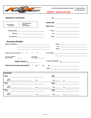 Credit Application Form