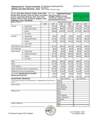 HUD-52667 Tenant Furnished Allowances