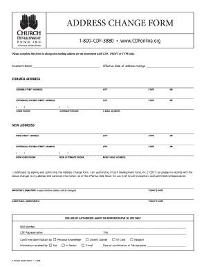 Investment Address Change Form