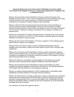 US Norway FATCA Agreement