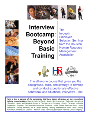 Interview Bootcamp Beyond Basic Training : - HR Houston