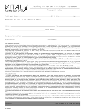 Liability Waiver and Participant Agreement