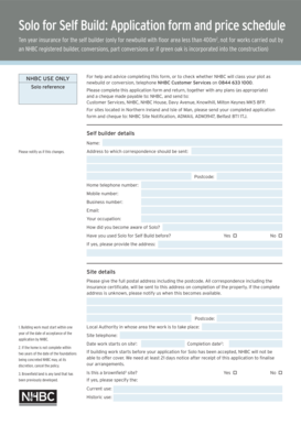 NHBC Solo Self Build Insurance Application