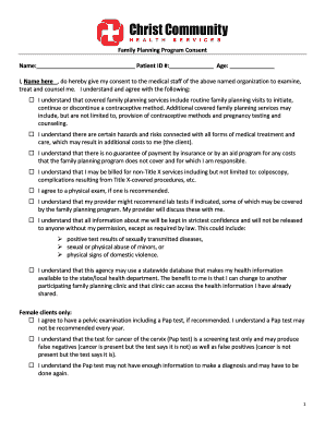 Family Planning Program Consent Form