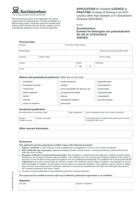 Swedish Licence Application for EEA Professionals