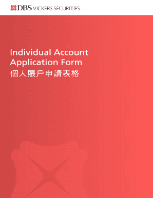 DBS Vickers Individual Account Application Form