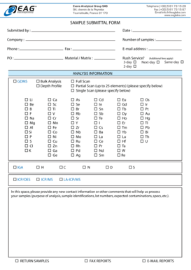 Sample Submittal Form