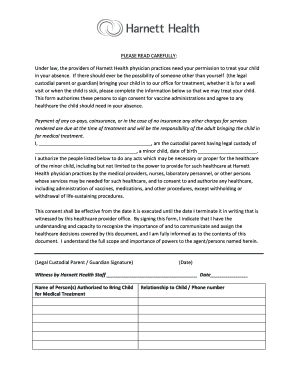 Harnett Health Child Medical Consent Form