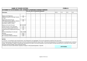 Form 10 Statement of Outstanding Loan