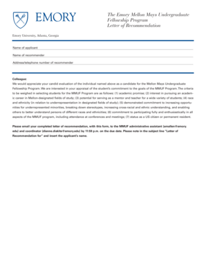 MMUF Recommendation Form - Emory University - aas emory