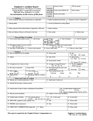 Virginia Employer’s Accident Report