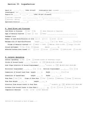 Liquefaction Investigation Form