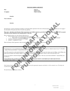 Purchase Order Agreement