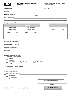 Pediatric Ophthalmology Report for Children