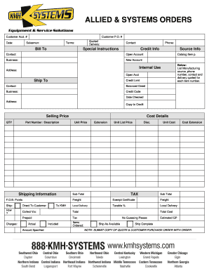 Allied & Systems Order Form