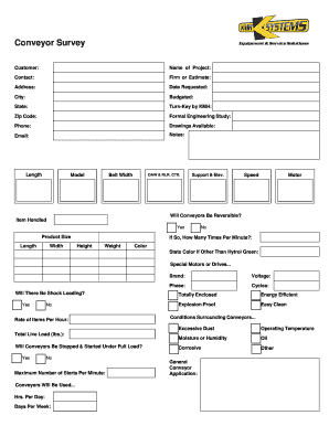 Conveyor Survey Form
