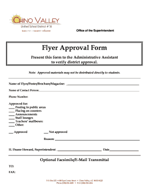 Flyer form - Flyer Approval Form - Chino Valley Schools - chinovalley schooldesk