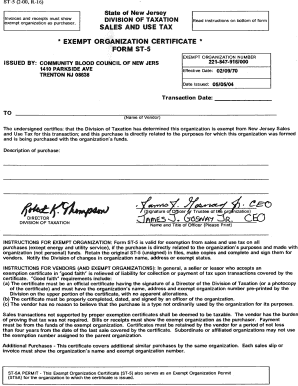 fillable online exempt organization certificate form st 5 form st 5