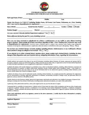 Colorado Authorization for Release of Information