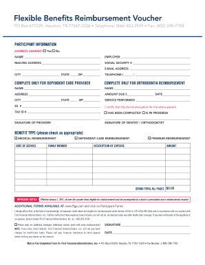 Flexible Benefits Reimbursement Voucher