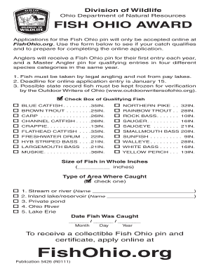 Ohio Fish Ohio Award Application
