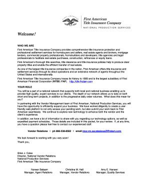 Vendor Information Request Form