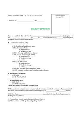 Disability Certificate
