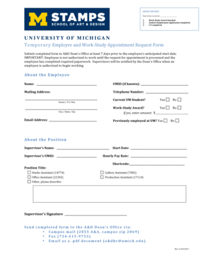 Temporary Employee and Work-?Study Appointment Request Form