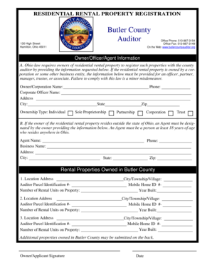 Ohio Residential Rental Property Registration Form