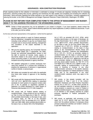 Assurances Non-Construction Programs Form