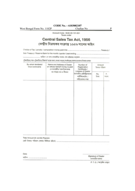 West Bengal Form 1182P