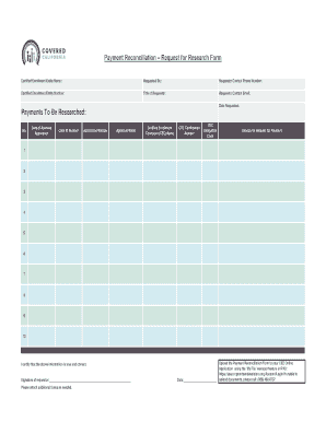 Payment Reconciliation Request Form