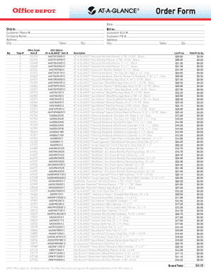 Office Depot Order Form