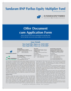 Sundaram BNP Paribas Equity Multiplier Fund Application Form