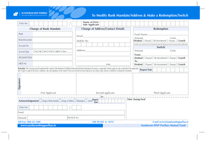 Bank Mandate/Address Change & Redemption/Switch Form