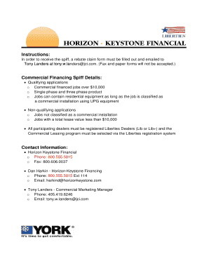 Horizon Keystone Commercial Leasing Rebate Form