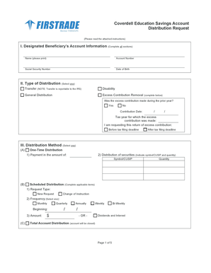 Coverdell ESA Distribution Request Form