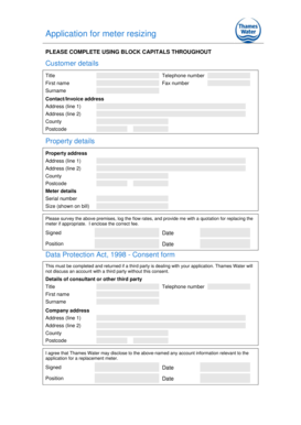 Application for Meter Resizing