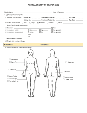 Thermage Body Treatment Form