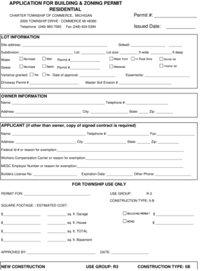 Michigan Residential Building Permit Application