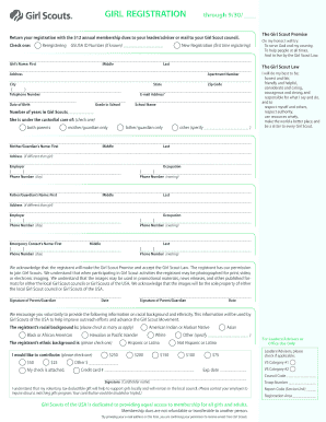 Girl Scout Registration Form