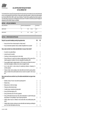 California CDL Military Waiver Form