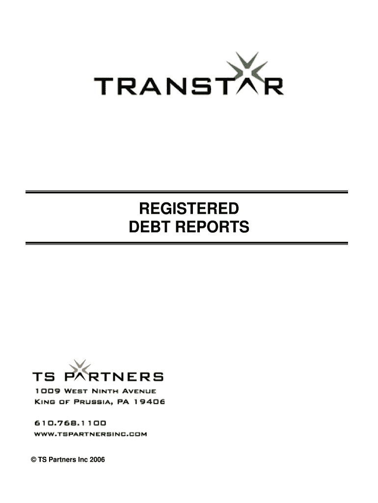 REGISTERED DEBT REPORTS - TS Partners, Inc. Preview on Page 1.