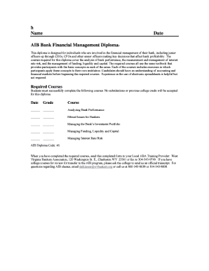 AIB Bank Diploma Application Form