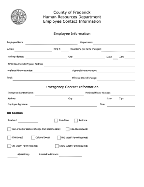 Employee Contact Information Form