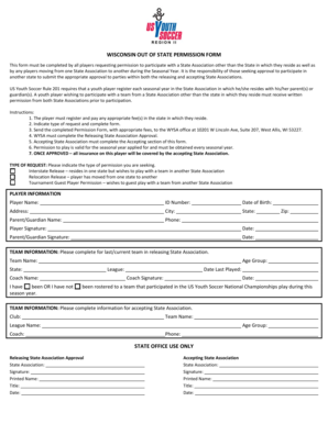 Wisconsin Out of State Permission Form