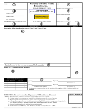 UCF Foundation Payment Request Form