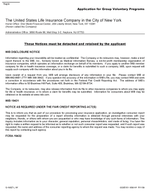 Application for Group Voluntary Programs