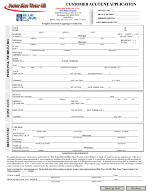 Customer Account Application